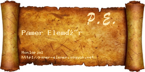 Pamer Elemér névjegykártya