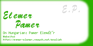 elemer pamer business card